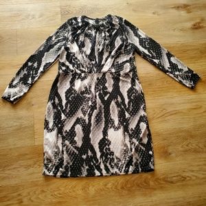 NWT Jones New York Collection Black Snake print XL Dress